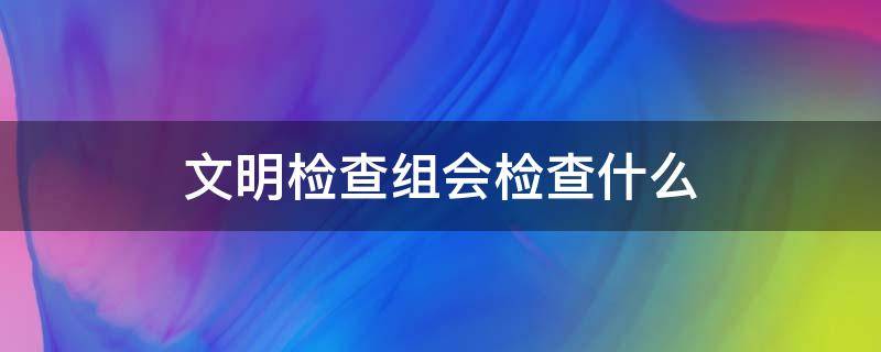 文明检查组会检查什么 文明城市检查组都是什么人