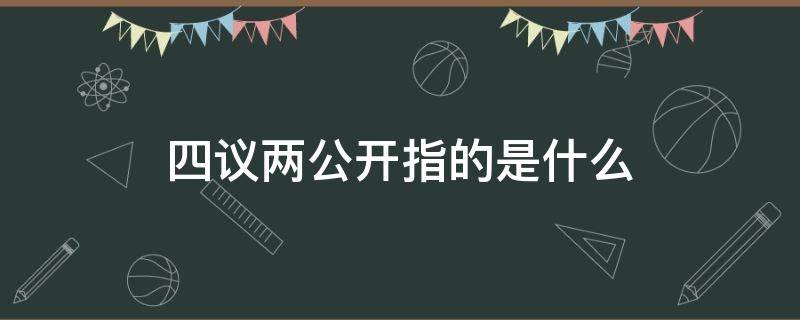 四议两公开指的是什么（项目四议两公开指的是什么）