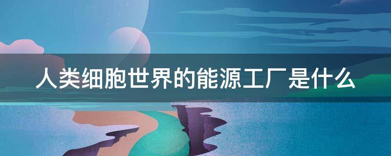 人类细胞世界的能源工厂是什么 人类细胞世界的能源工厂是什么它提供的能量支撑着