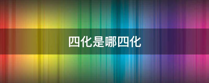 四化是指什么 貴州省四新四化是指什么