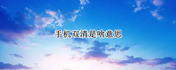 手機(jī)雙清是啥意思（手機(jī)雙清是啥意思呢）