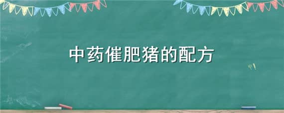 中藥催肥豬的配方（中藥催肥豬的配方比例）