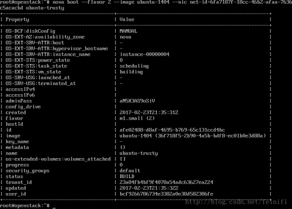 Openstack使用ubuntu镜像启动虚拟机实例详解