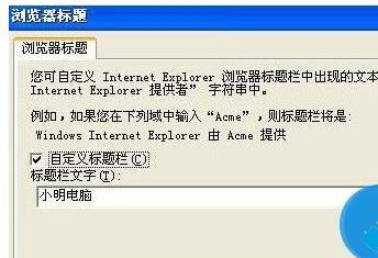 中關(guān)村xp系統(tǒng)下怎樣給瀏覽器標題添加文字
