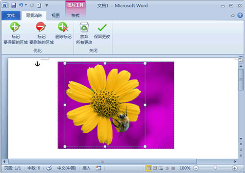 word2010怎么去除圖片背景