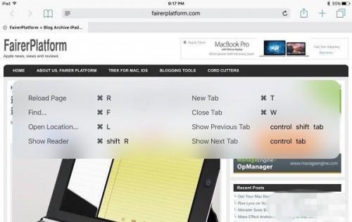 iPad變Mac iPad iOS9鍵盤快捷鍵設(shè)置以及使用技巧