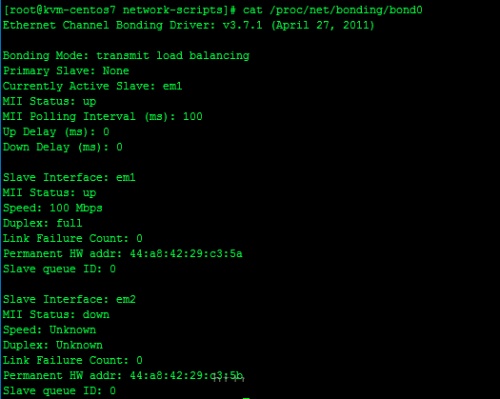 CentOS7中如何配置NIC綁定