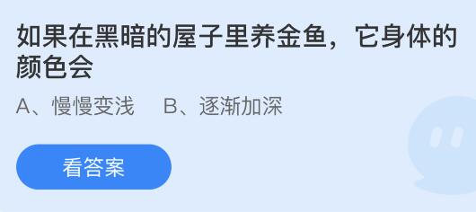 螞蟻莊園12月1日答案最新：足球比賽的主裁可以把自己罰下場(chǎng)嗎？在黑暗屋子里養(yǎng)金魚它的身體顏色會(huì)？