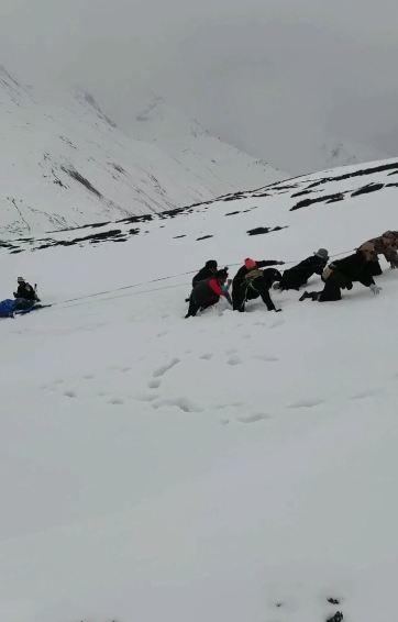 30歲驢友徒步貢嘎山遇難：海拔4500米雪山上，救援人員跪地前行轉(zhuǎn)運(yùn)遺體下山