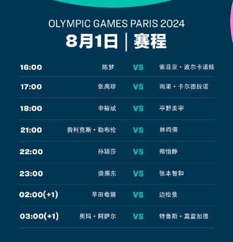 巴黎奥运会乒乓球男单1/4决赛赛程直播时间表 樊振东vs张本智和今晚几点比赛时间